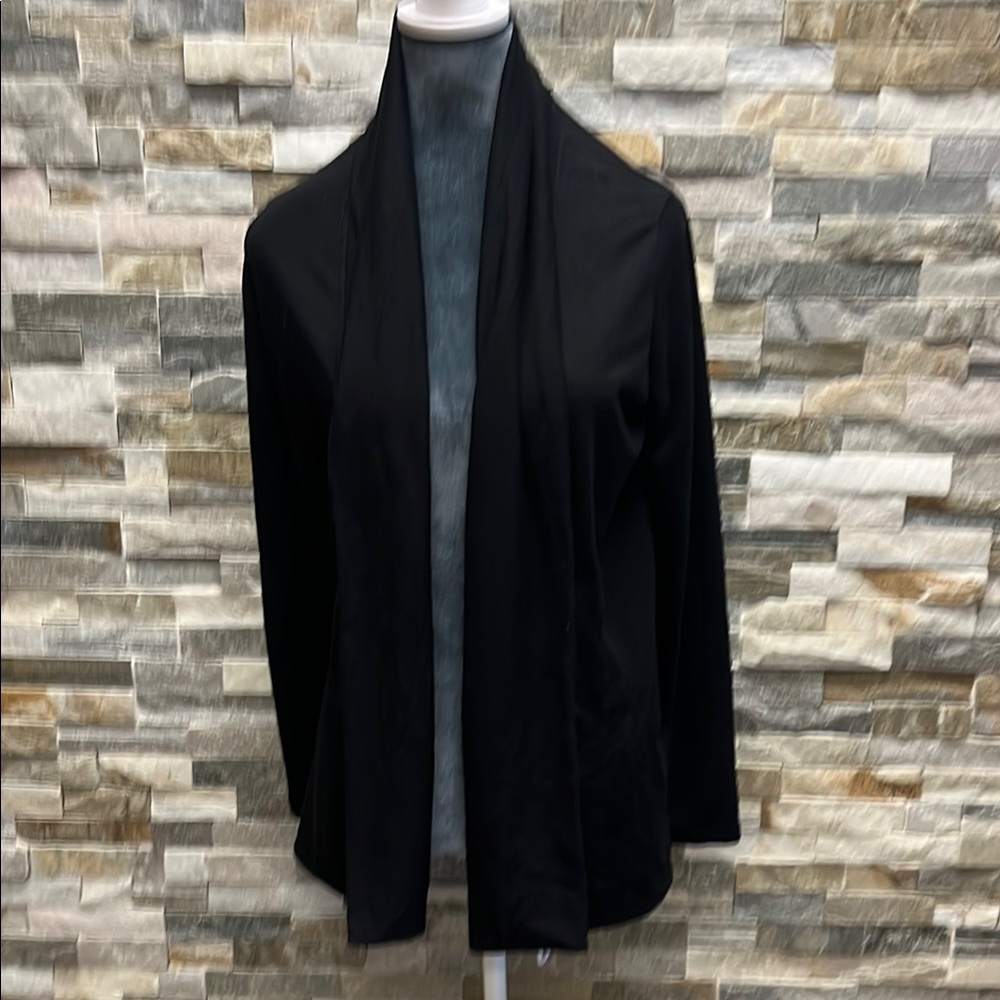 Elegant Black Open Front Cardigan